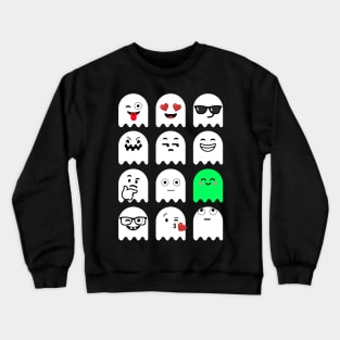 Emoji Faces Ghost White Crewneck Sweatshirt